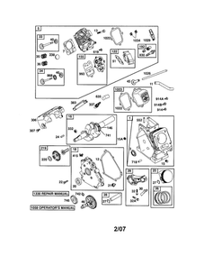Part Location Diagram of 699582 Briggs and Stratton Sb model 12 horz